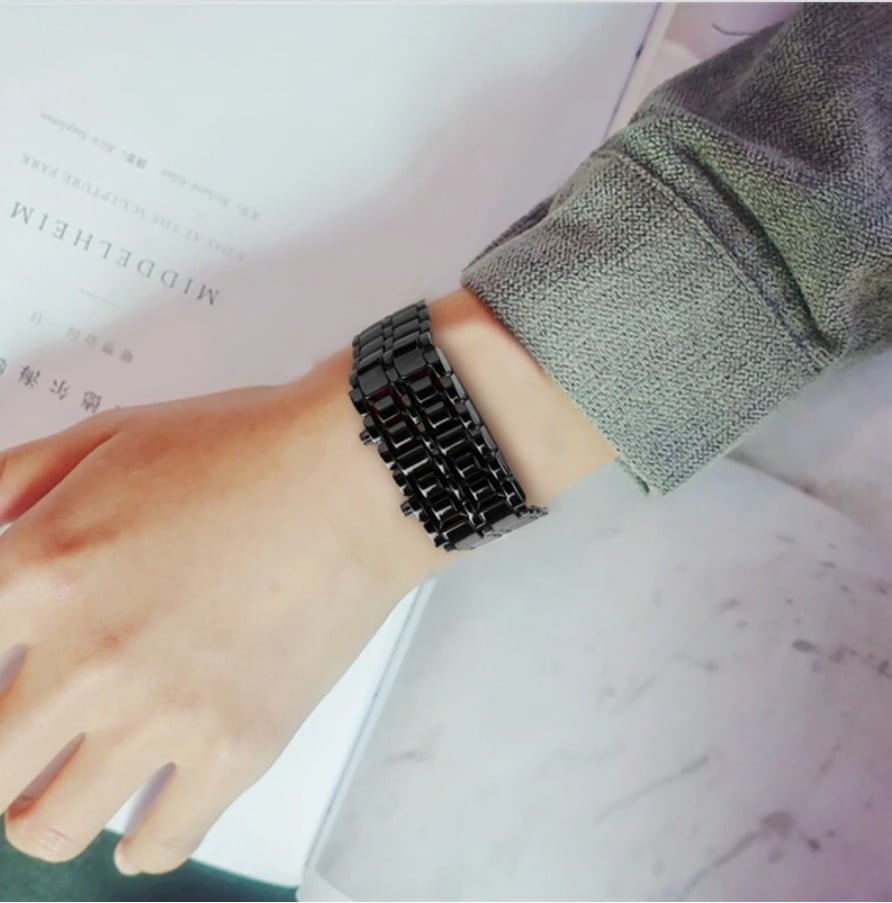 Relógio com design criativo exclusivo LED à prova d'água moderno - Imagem 4