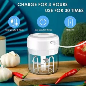 Mini Picador multifuncional Automático Legumes verduras Carner, Carregamento USB