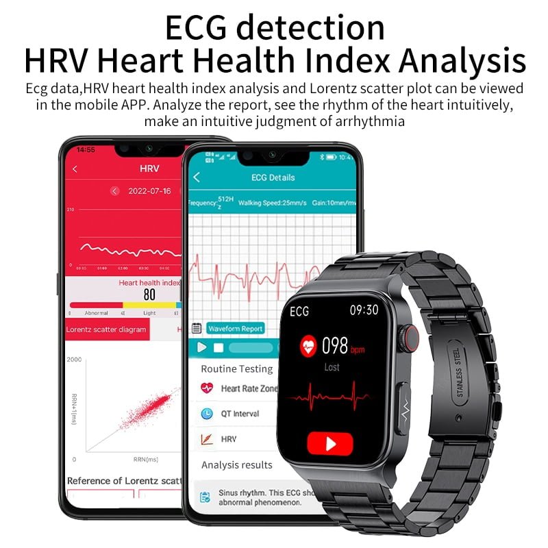 Smartwatch Multitarefas com monitor de glicose no sangue medição de pressão arterial à prova d'água - Imagem 4