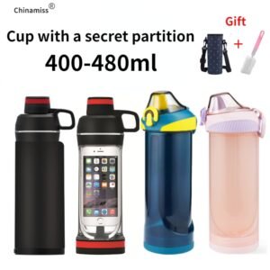 Garrafa com Compartimento Secreto; Bolso para telefone secreto, esconderijo de objetos, porta cartões