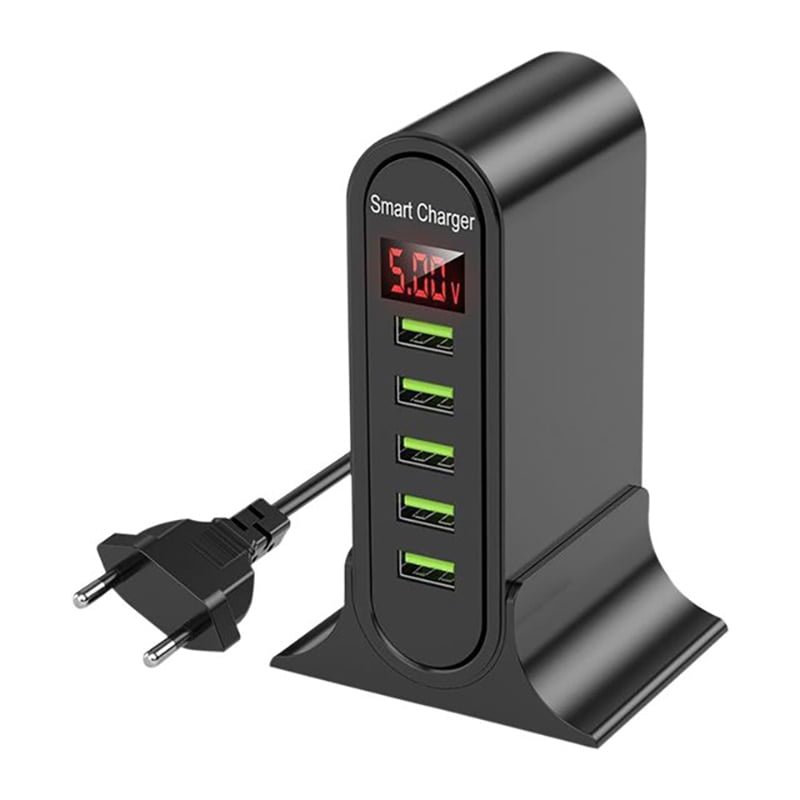 Carregador USB multiportas 5V4A American Standard European Vertical Universal 5 Portas - Imagem 7