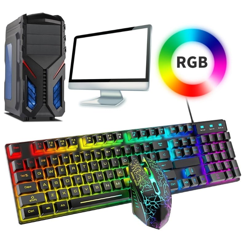 Kit GAMER Mouse e Teclado com Luzes em Cores - Imagem 3
