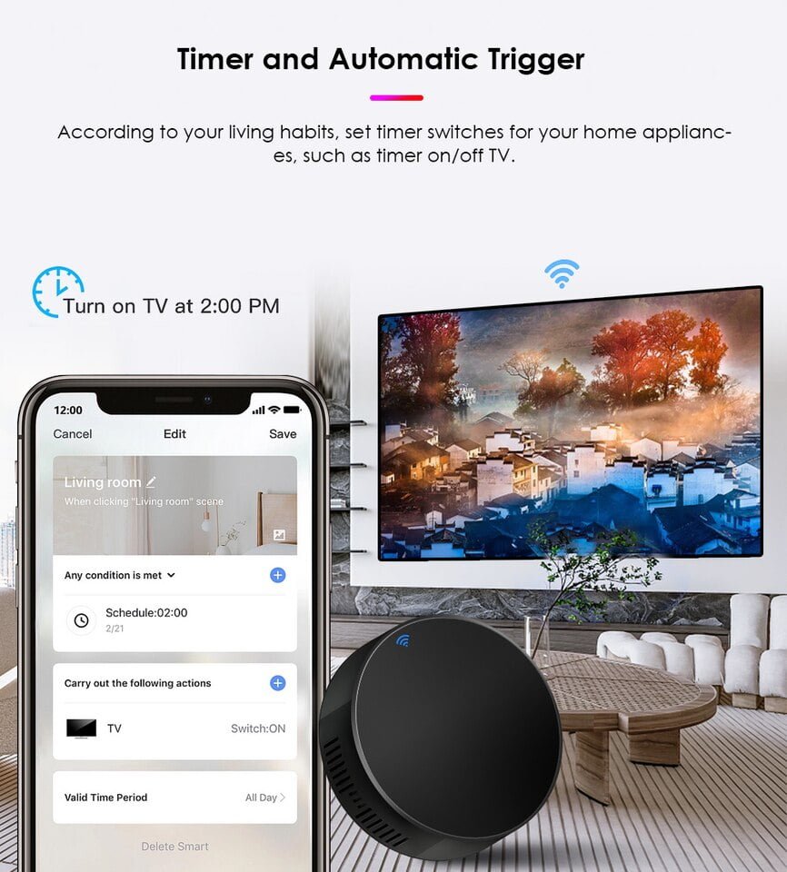 Alexa Google Voice APP Control Controlador Remoto Universal Inteligente Infravermelho - Imagem 6