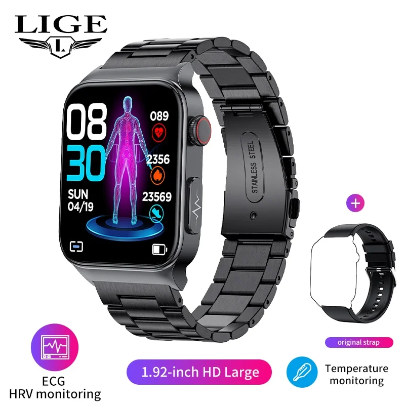 Smartwatch Multitarefas com monitor de glicose no sangue medição de pressão arterial à prova d'água - Imagem 12