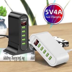 Carregador USB multiportas 5V4A American Standard European Vertical Universal 5 Portas