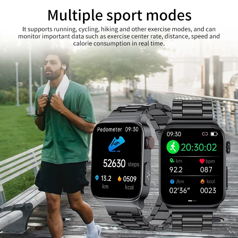 Smartwatch Multitarefas com monitor de glicose no sangue medição de pressão arterial à prova d'água - Imagem 3