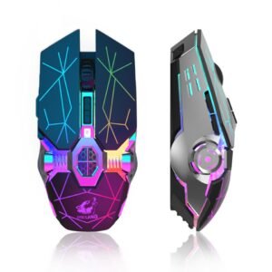 Mouse GAMER X13 Wireless, Recarregável RGB, Click Silencioso, Descansar automático