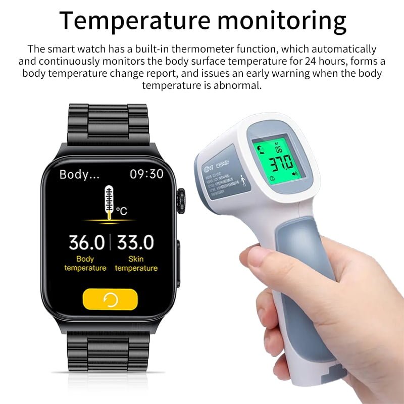 Smartwatch Multitarefas com monitor de glicose no sangue medição de pressão arterial à prova d'água - Imagem 8