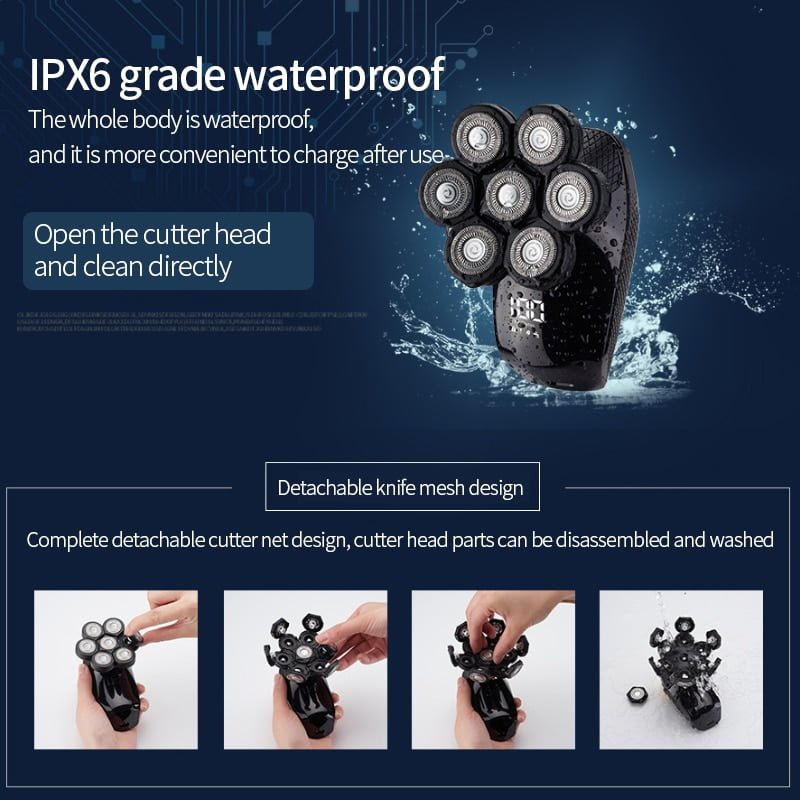 Barbeador Elétrico 7D Recarregável - Imagem 5