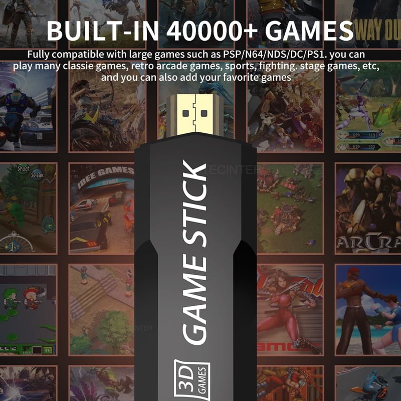Game Stick ®4K hd  40000 Jogos Retro PS1/PSP/GBA