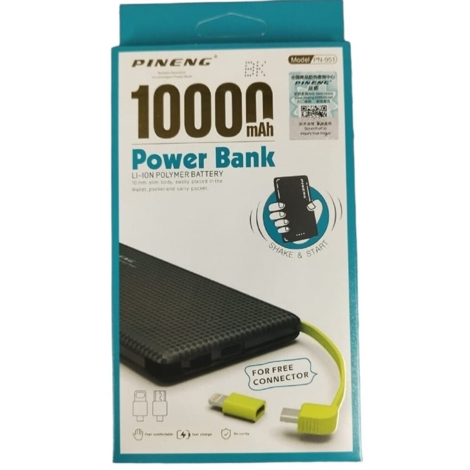Carregador Portátil Celular 10000mah Bateria Externa Pineng PN-951 - Imagem 4