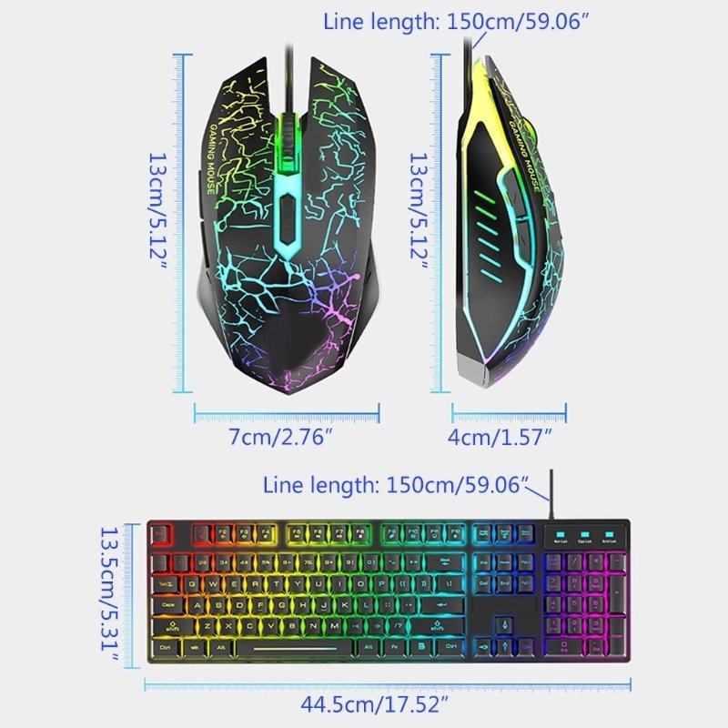 Kit GAMER Mouse e Teclado com Luzes em Cores - Imagem 4