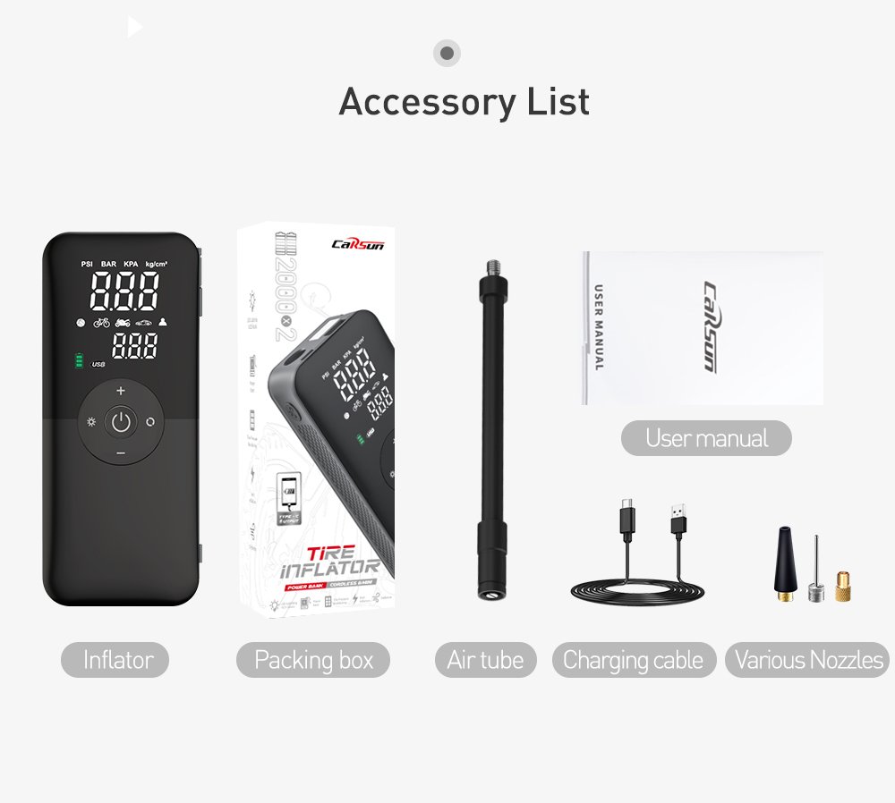 CARSUN Rechargeable Air Pump Tire Inflator Portable Compressor Digital Cordless Car Tyre Inflator For Motocycle Bicycle Balls - Imagem 19