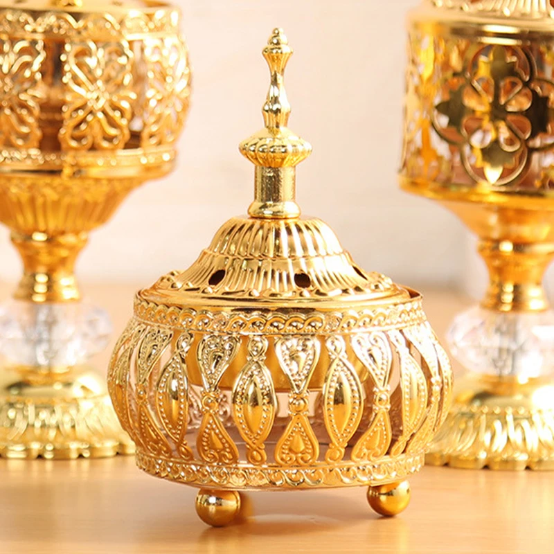 Queimador de incenso do oriente médio, renda de metal esculpida, difusor de aromaterapia, ornamentos artesanais, estúdio de ioga, decoração de casa - Imagem 4