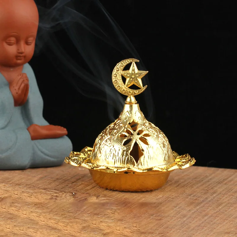 Queimador de incenso do oriente médio, renda de metal esculpida, difusor de aromaterapia, ornamentos artesanais, estúdio de ioga, decoração de casa - Imagem 13