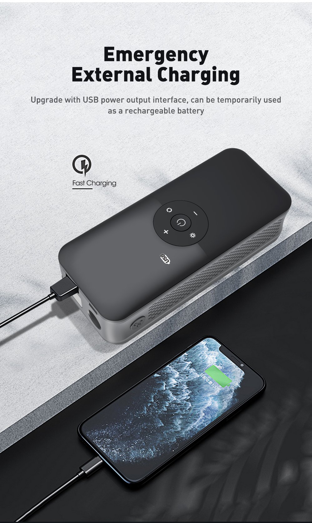 CARSUN Rechargeable Air Pump Tire Inflator Portable Compressor Digital Cordless Car Tyre Inflator For Motocycle Bicycle Balls - Imagem 14